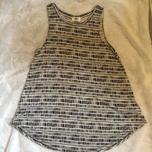 Cream and Black Striped Design Tank Top